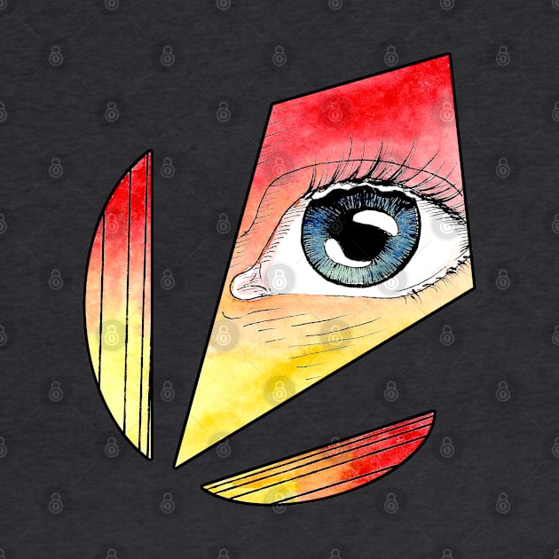 California Sun - Watercolor Eye Tattoo Design by 5sizes2small